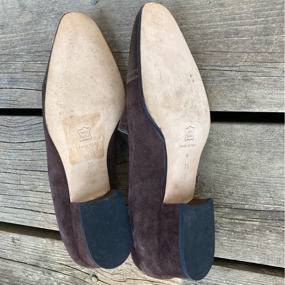 PALOMA PICASSO Shoes Italian Vintage Retro Embossed Brown Suede Leather Size 7.5 - Picture 7 of 14